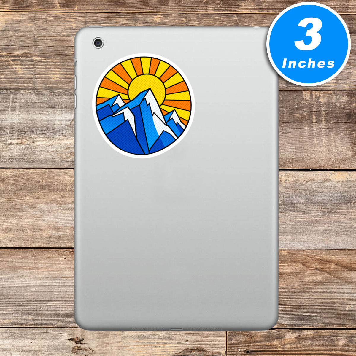 Geometric Mountain Sunrise Sticker Vinyl Stickers