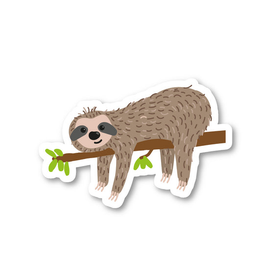 Lazy Sloth On A Tree Vinyl Sticker