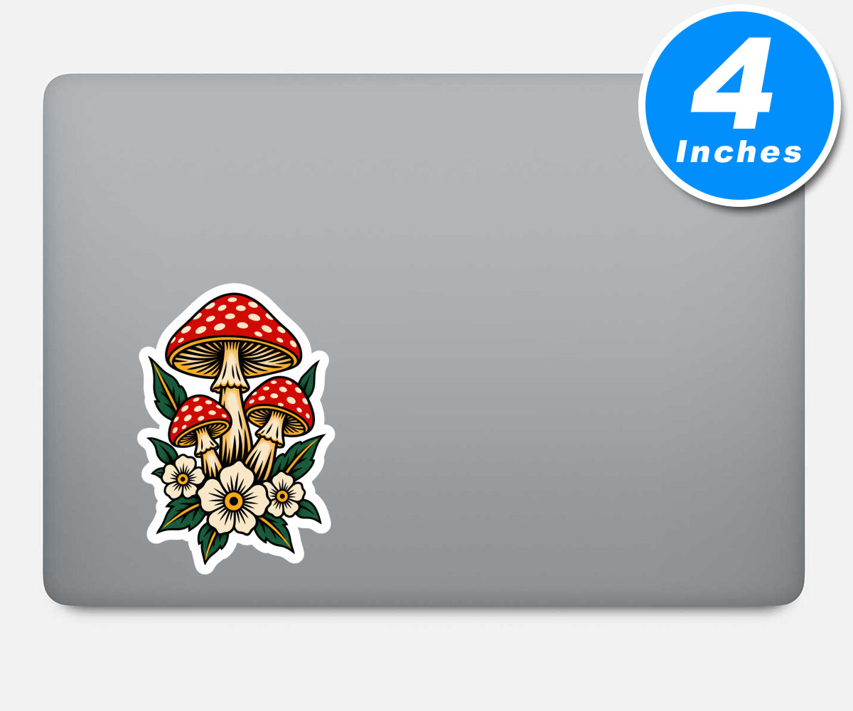 Mushrooms And Flowers Vinyl Stickers