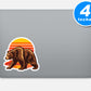 California Bear Sunset Sticker Vinyl Stickers