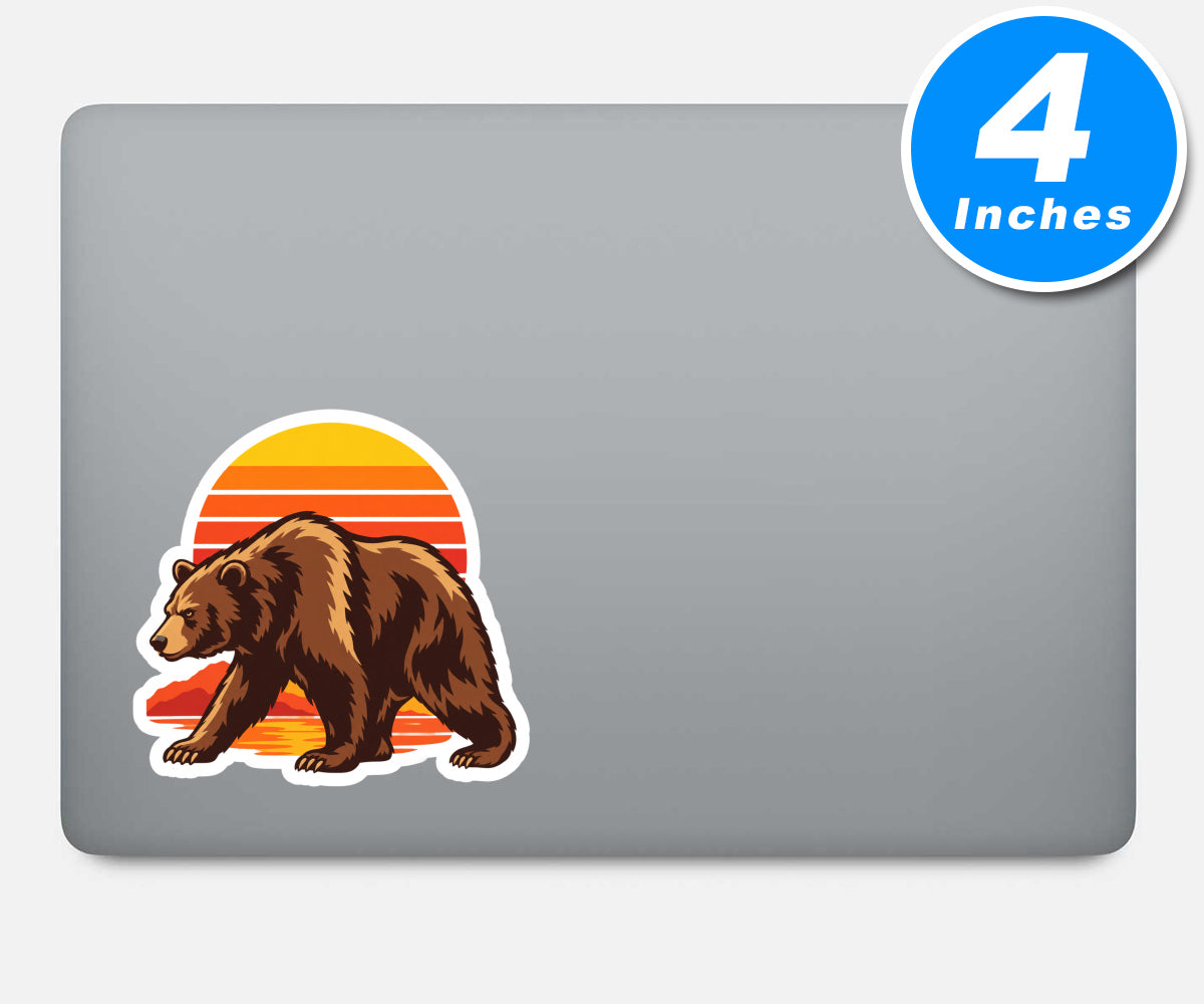 California Bear Sunset Sticker Vinyl Stickers