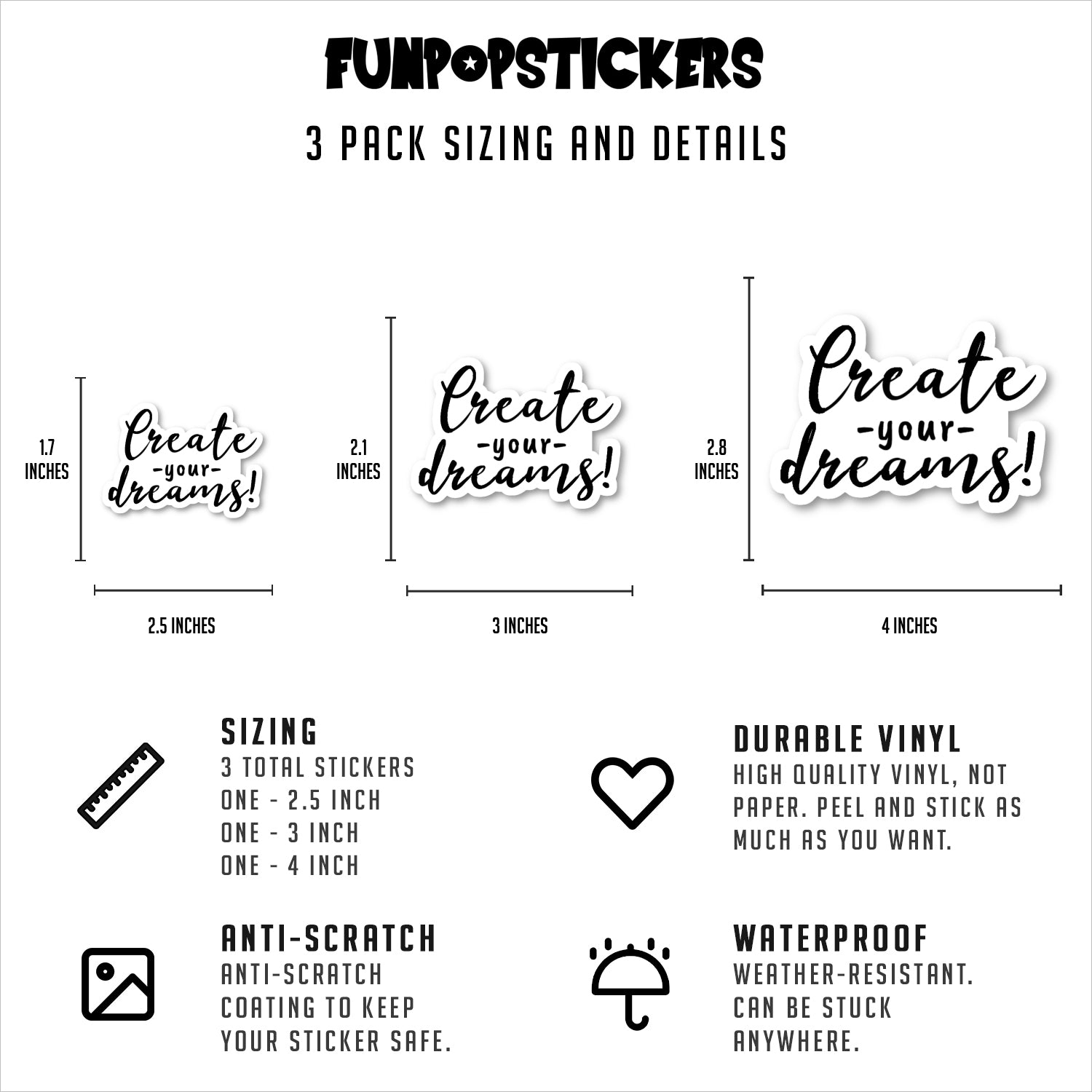 Create Your Dreams Vinyl Stickers