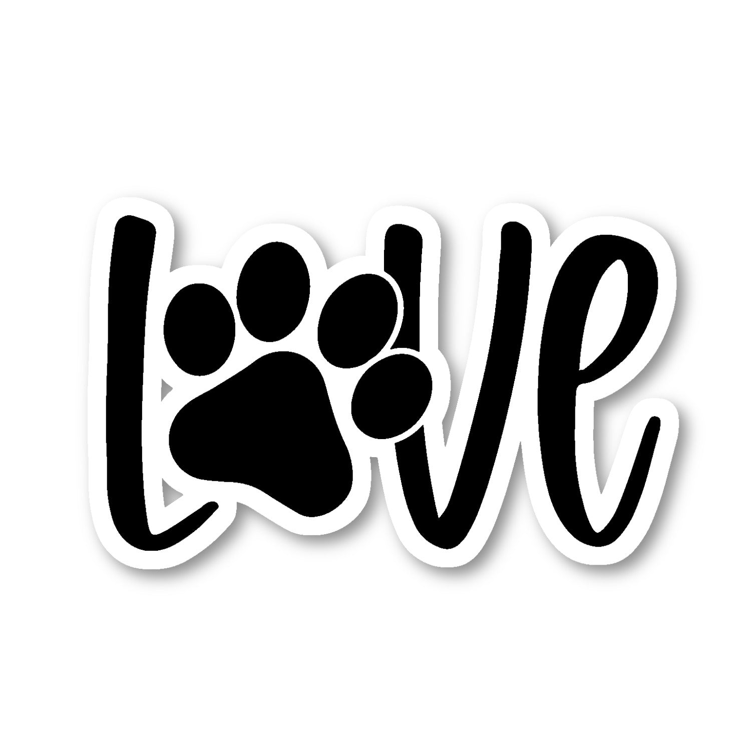 Dog Love Paw Vinyl Sticker
