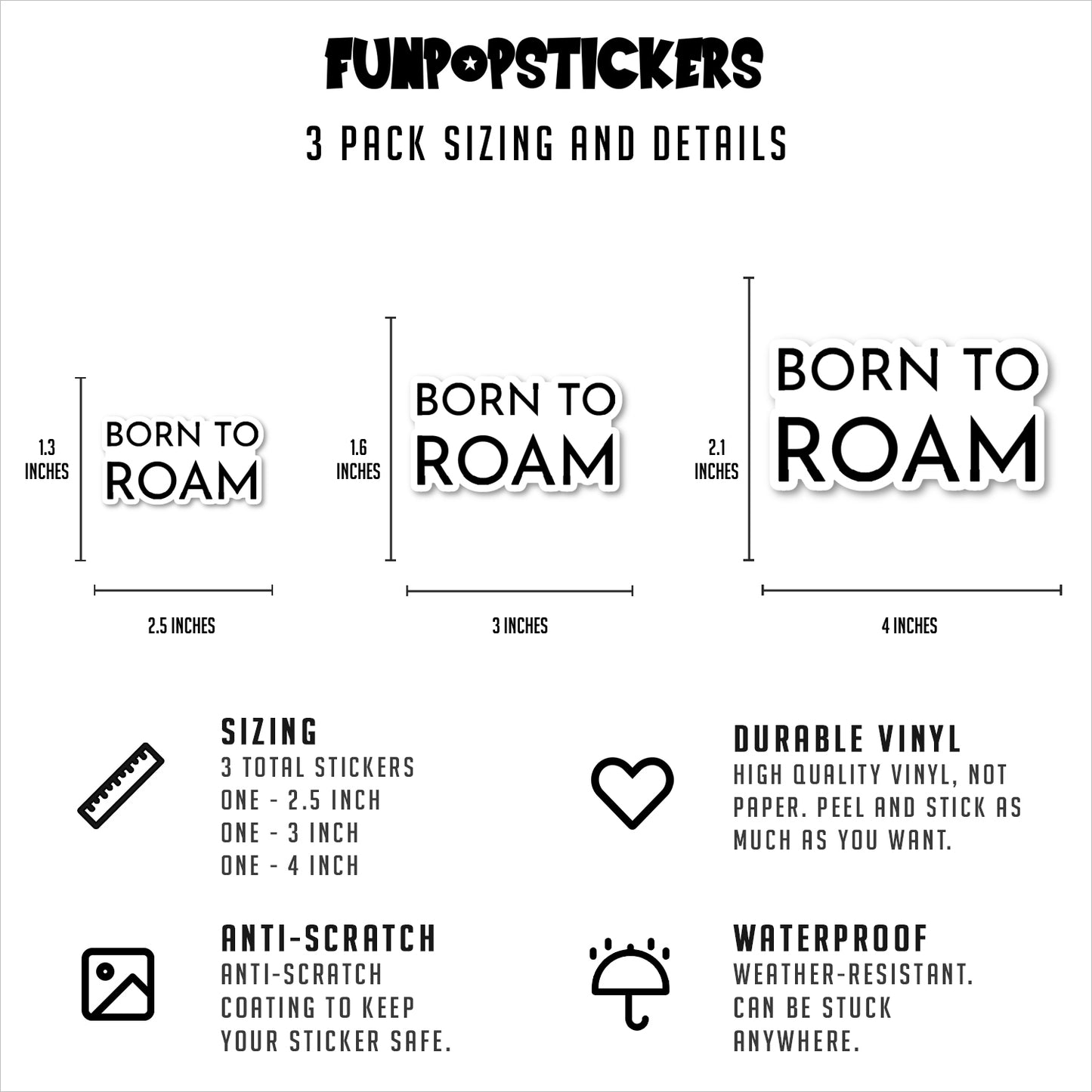 Born To Roam Vinyl Stickers