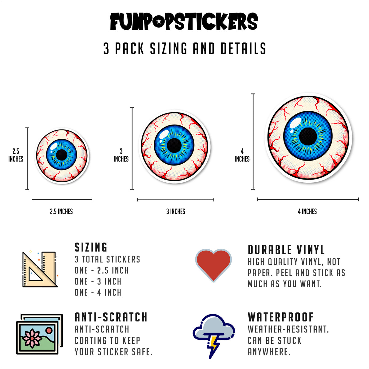 Eyeball Sticker Vinyl Stickers