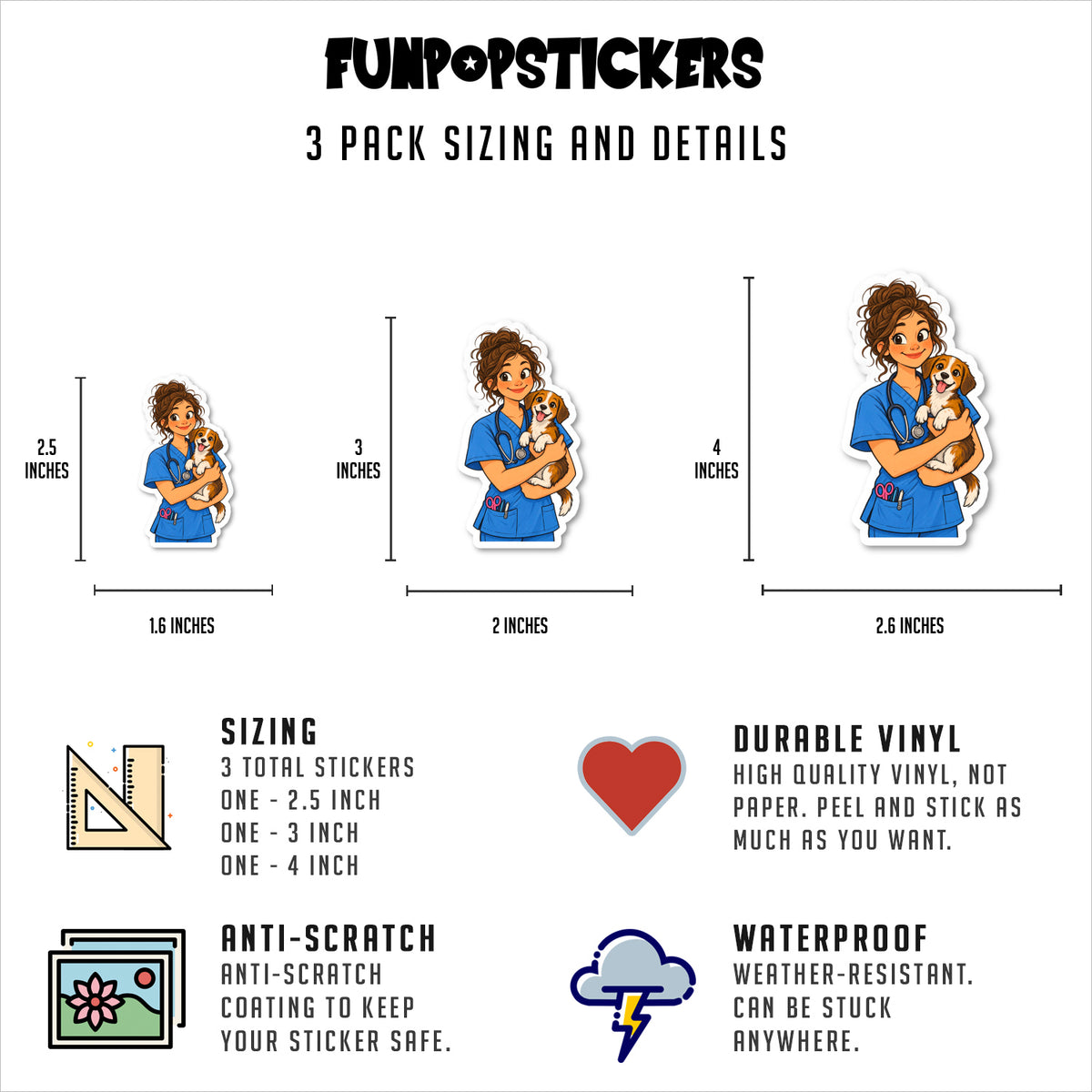Vet Tech Vinyl Stickers