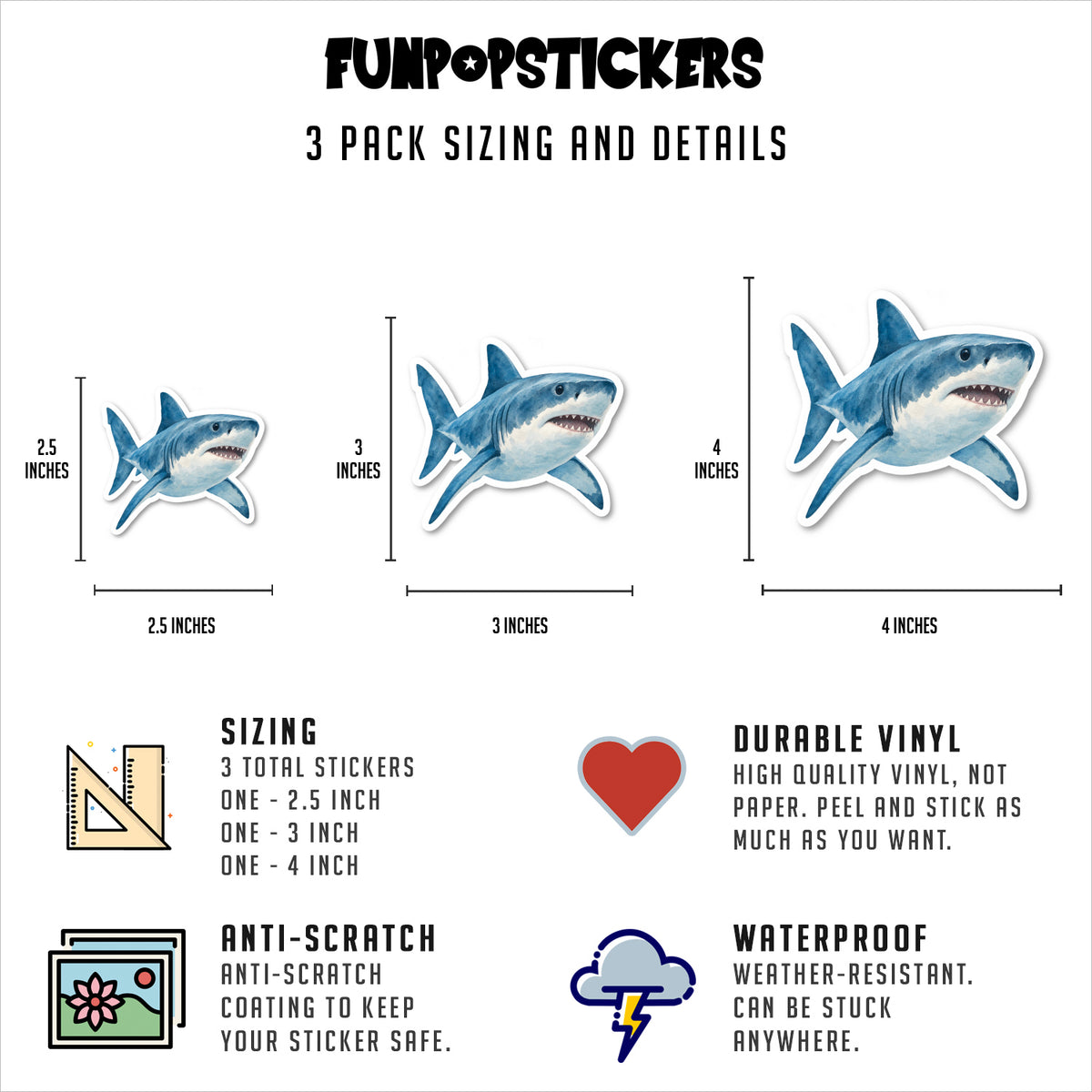 Shark Stickers Vinyl Stickers