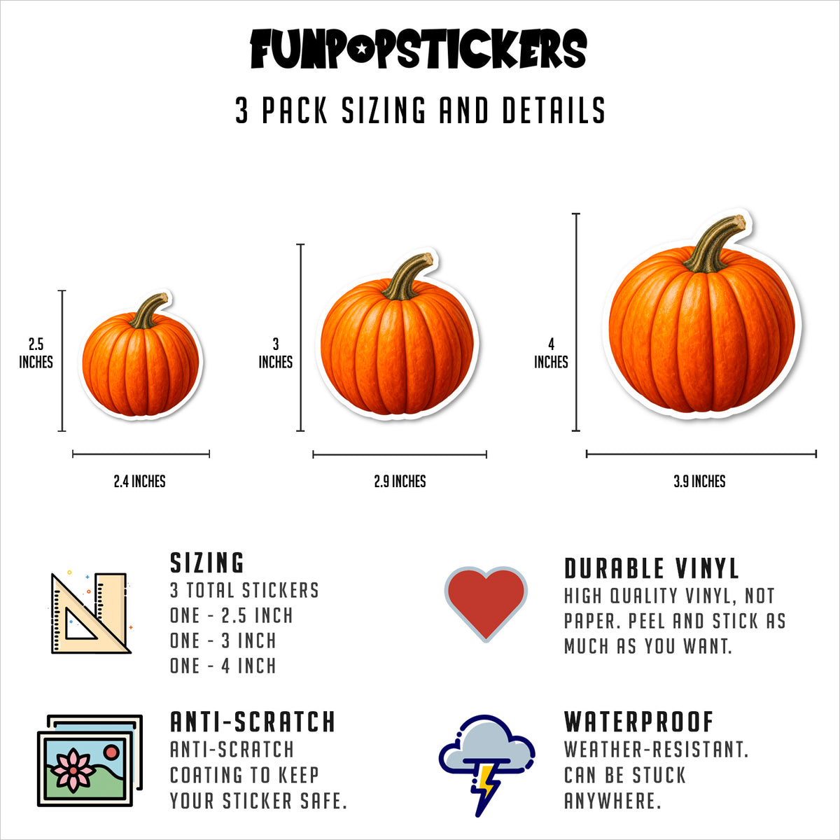Pumpkin Style Vinyl Stickers