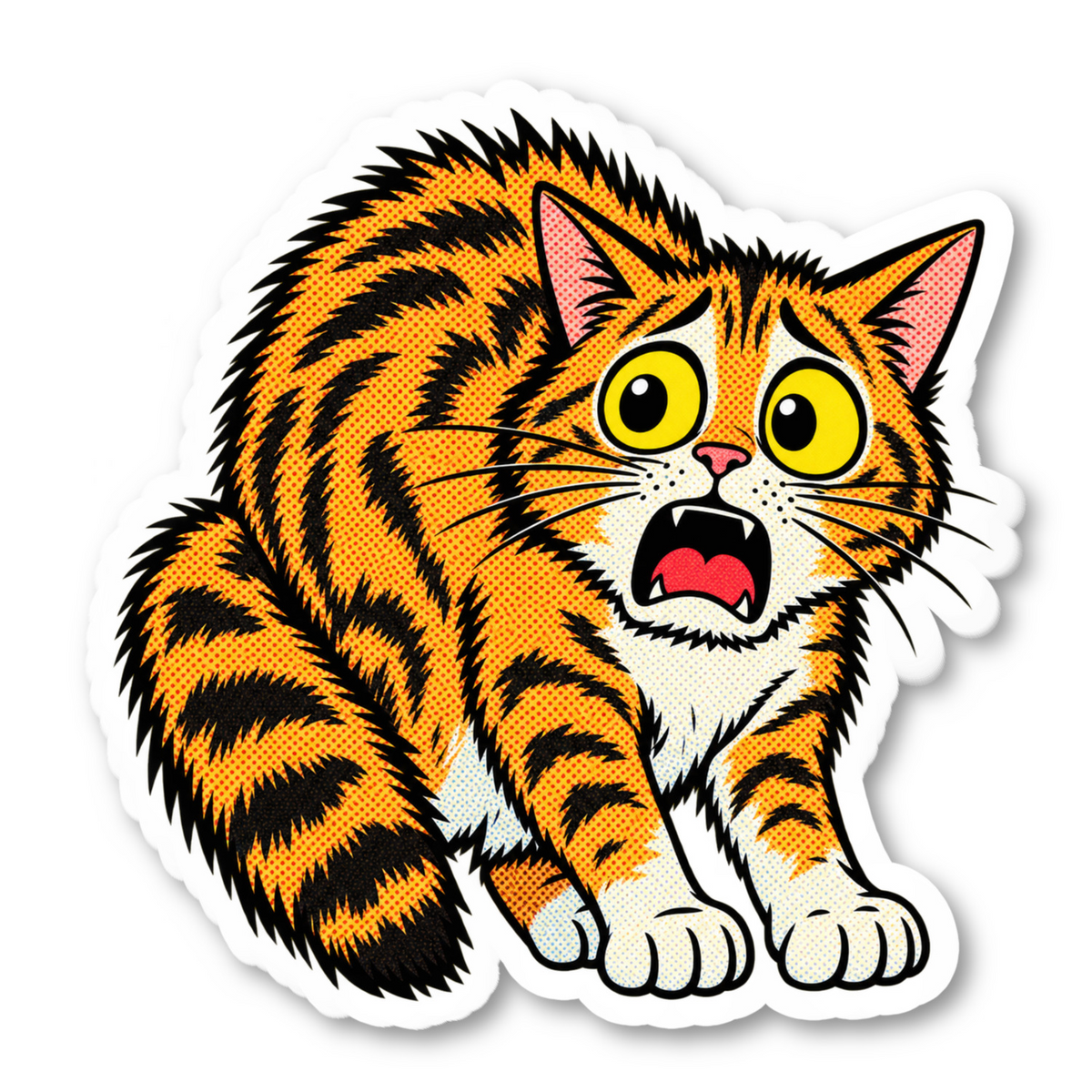 Scared Cat Sticker Vinyl Sticker