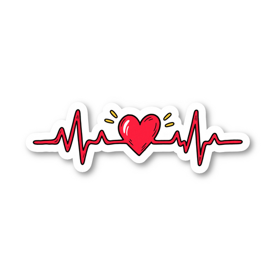 Heartbeat Line Vinyl Sticker