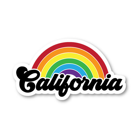 California Retro Rainbow Vinyl Sticker