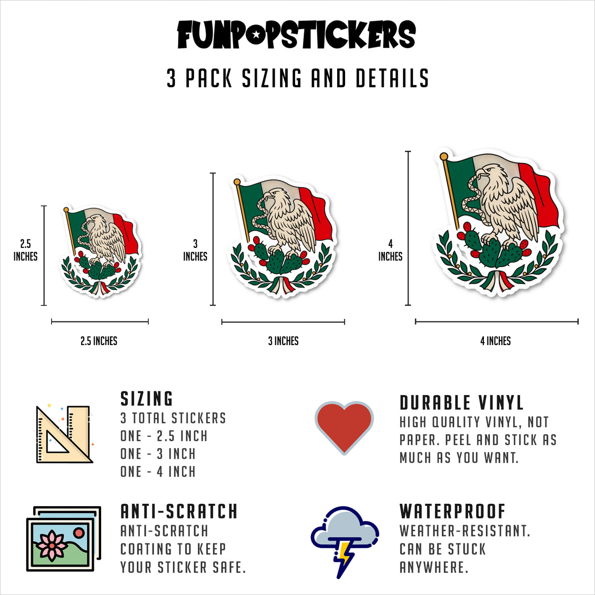 Mexican Pride Stickers Vinyl Stickers