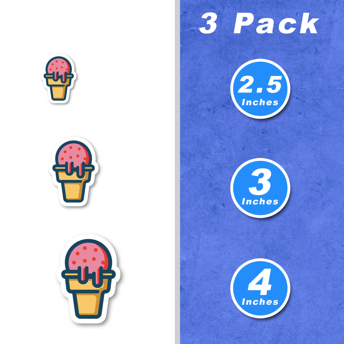 Ice Cream Cone Vinyl Stickers