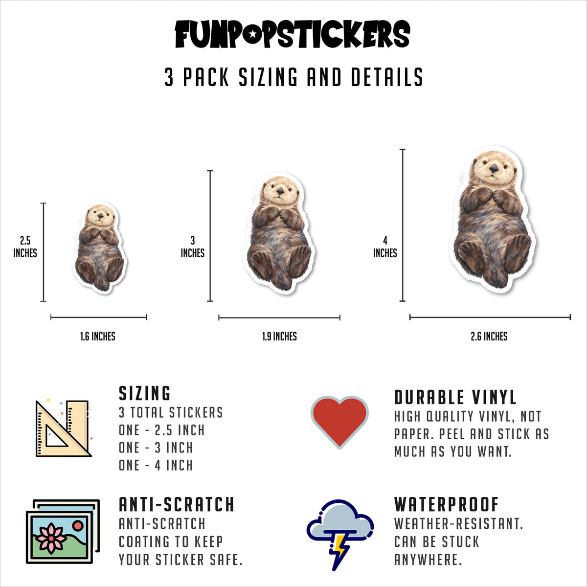 Sea Otter Stickers Vinyl Stickers