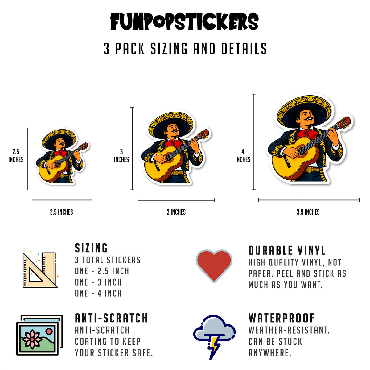 Mariachi Music Stickers Vinyl Stickers