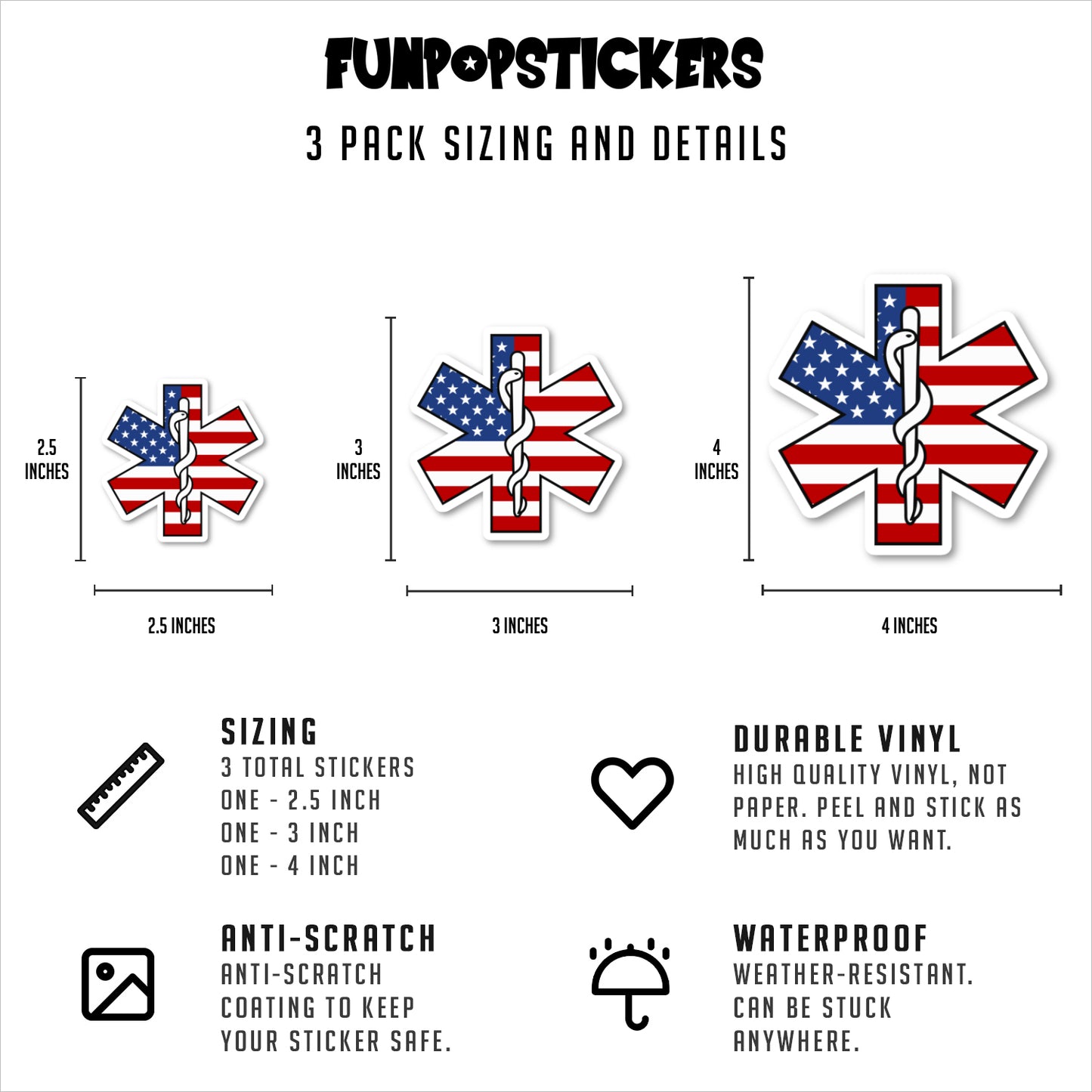 Star Of Life Paramedics USA EMS EMT Vinyl Stickers