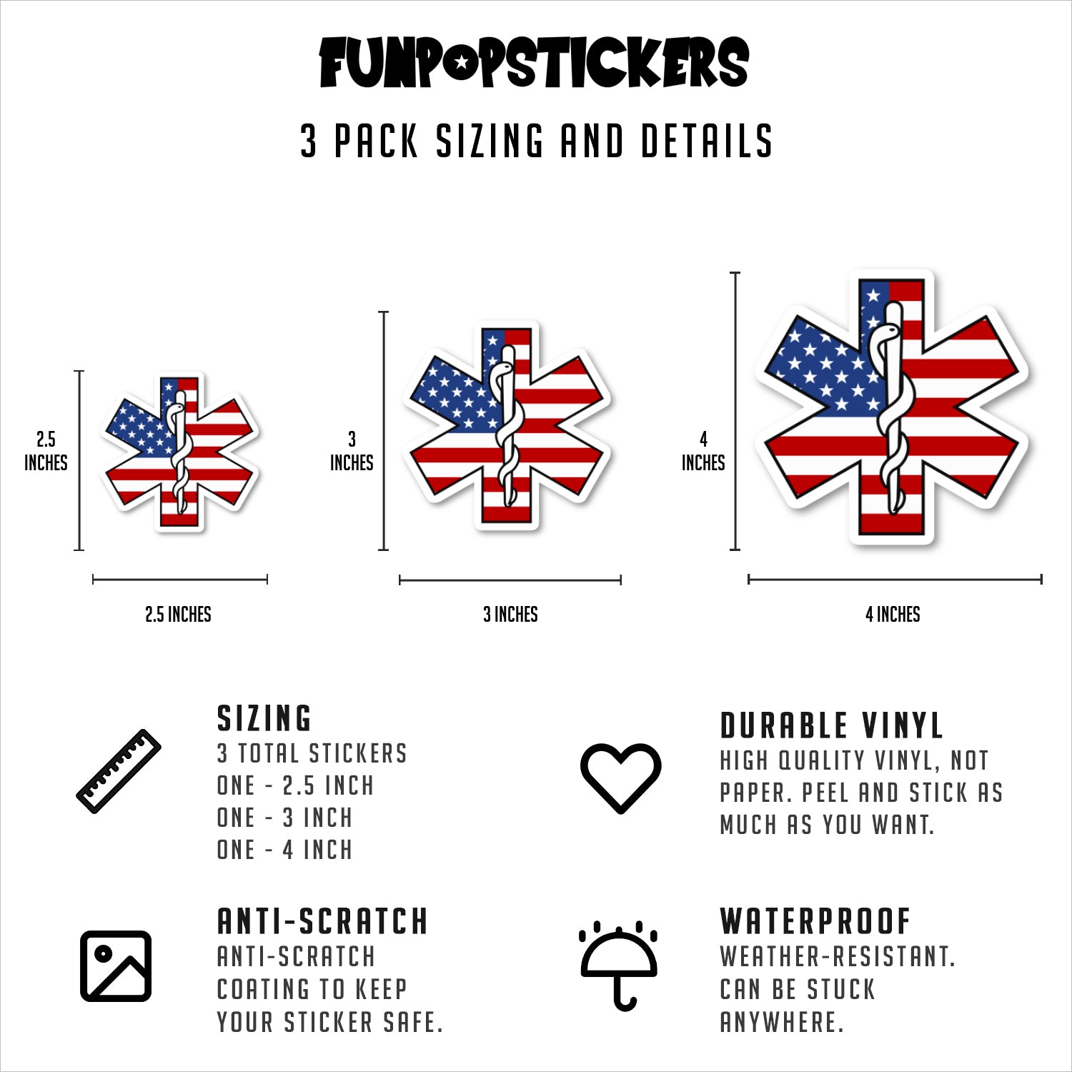 Star Of Life Paramedics USA EMS EMT Vinyl Stickers