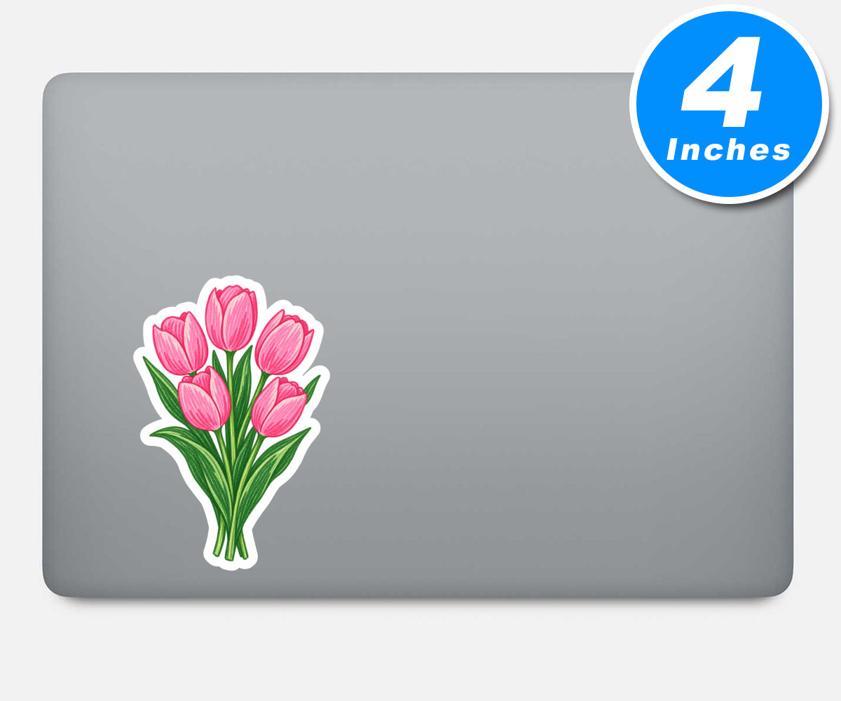 Pink Tulips Vinyl Stickers