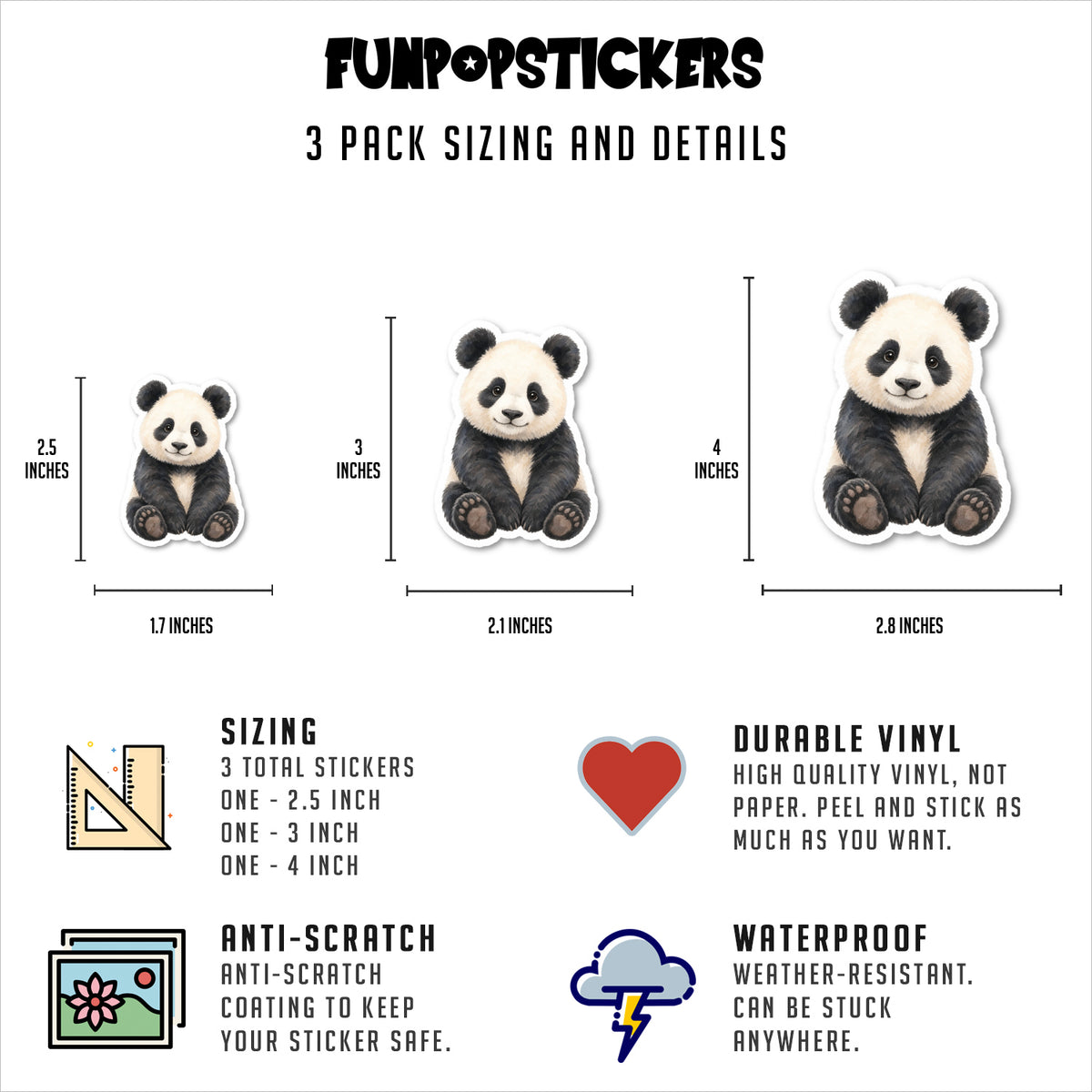 Panda Stickers Vinyl Stickers
