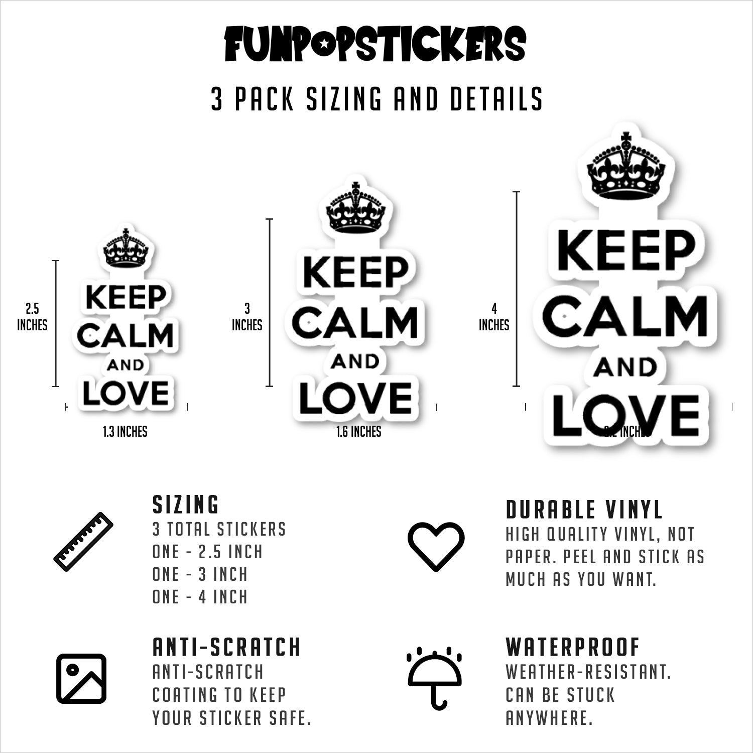 Keep Calm And Love Vinyl Stickers