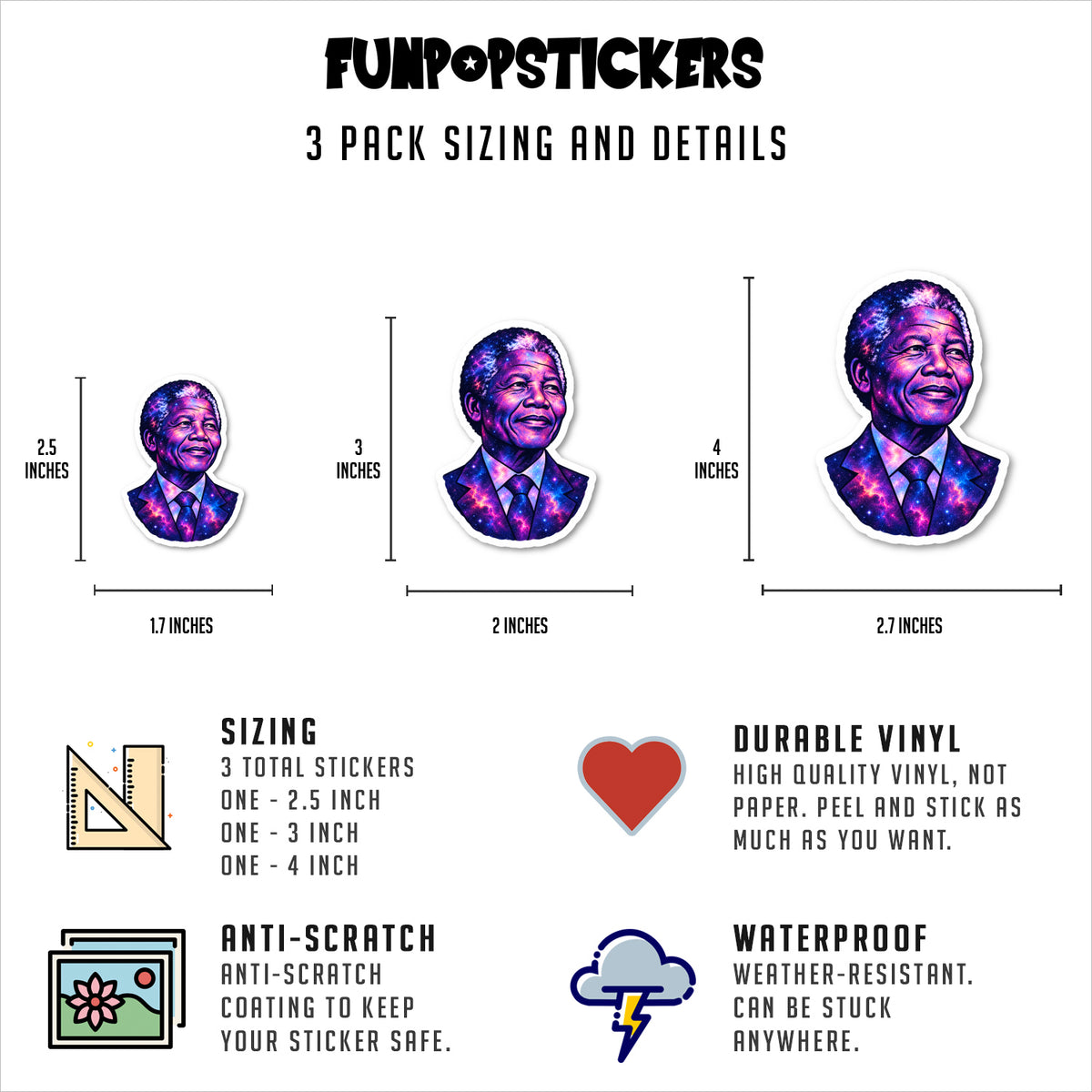 Nelson Mandela Sticker Vinyl Stickers