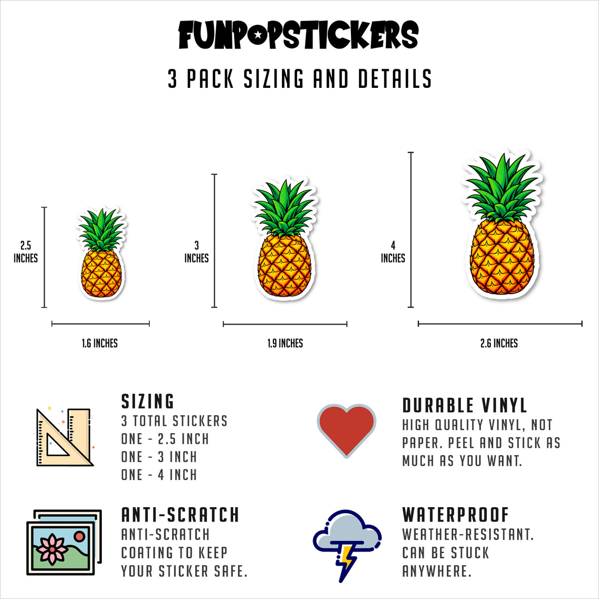 Pineapple Decal Vinyl Stickers