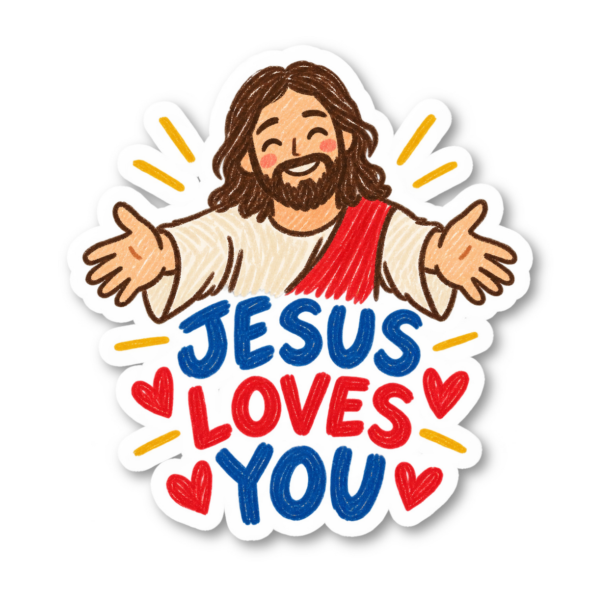 Jesus Loves You Stickers Vinyl Sticker