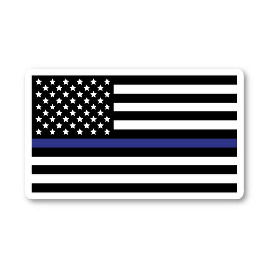 Police Flag Thin Blue Line Vinyl Sticker