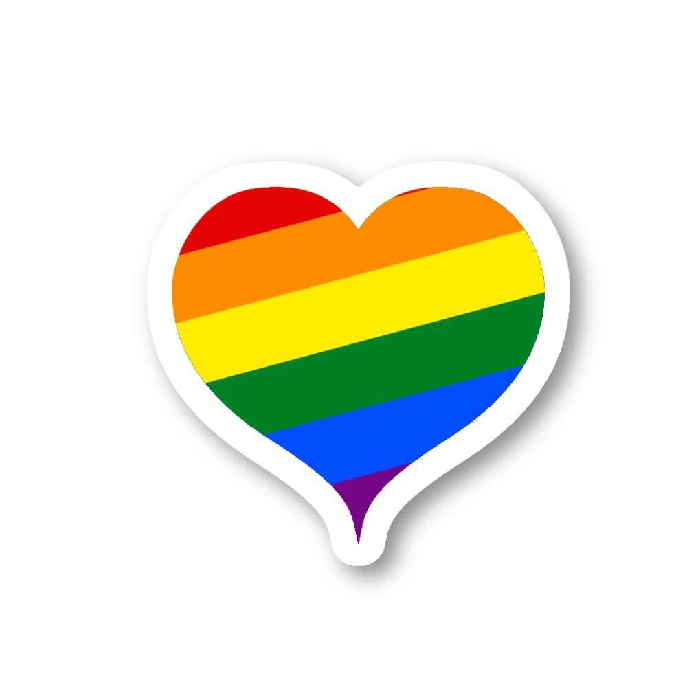 Gay Pride Heart Vinyl Sticker