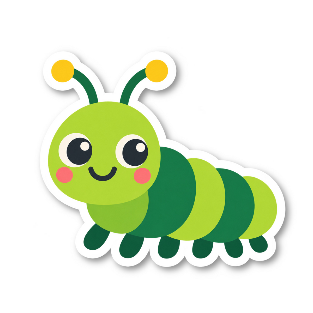 Cartoon Caterpillar Vinyl Sticker