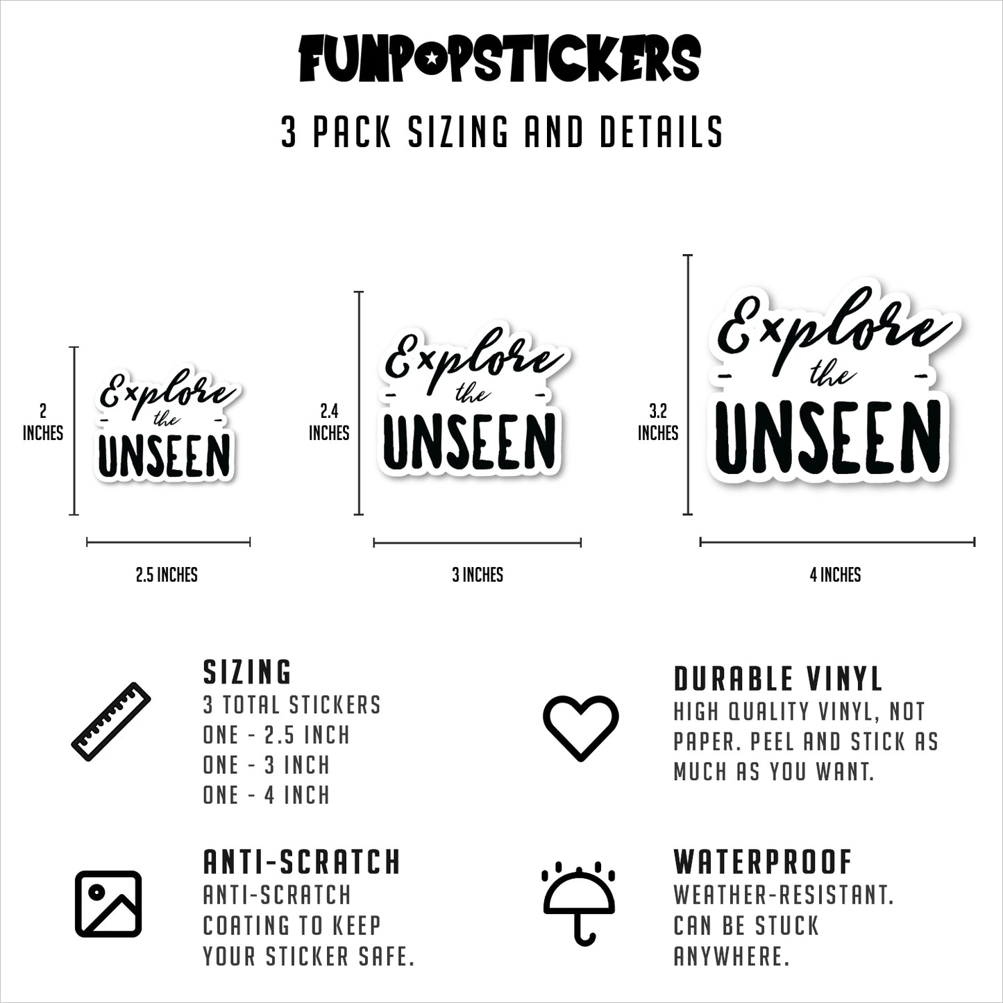 Explore The Unseen Vinyl Stickers