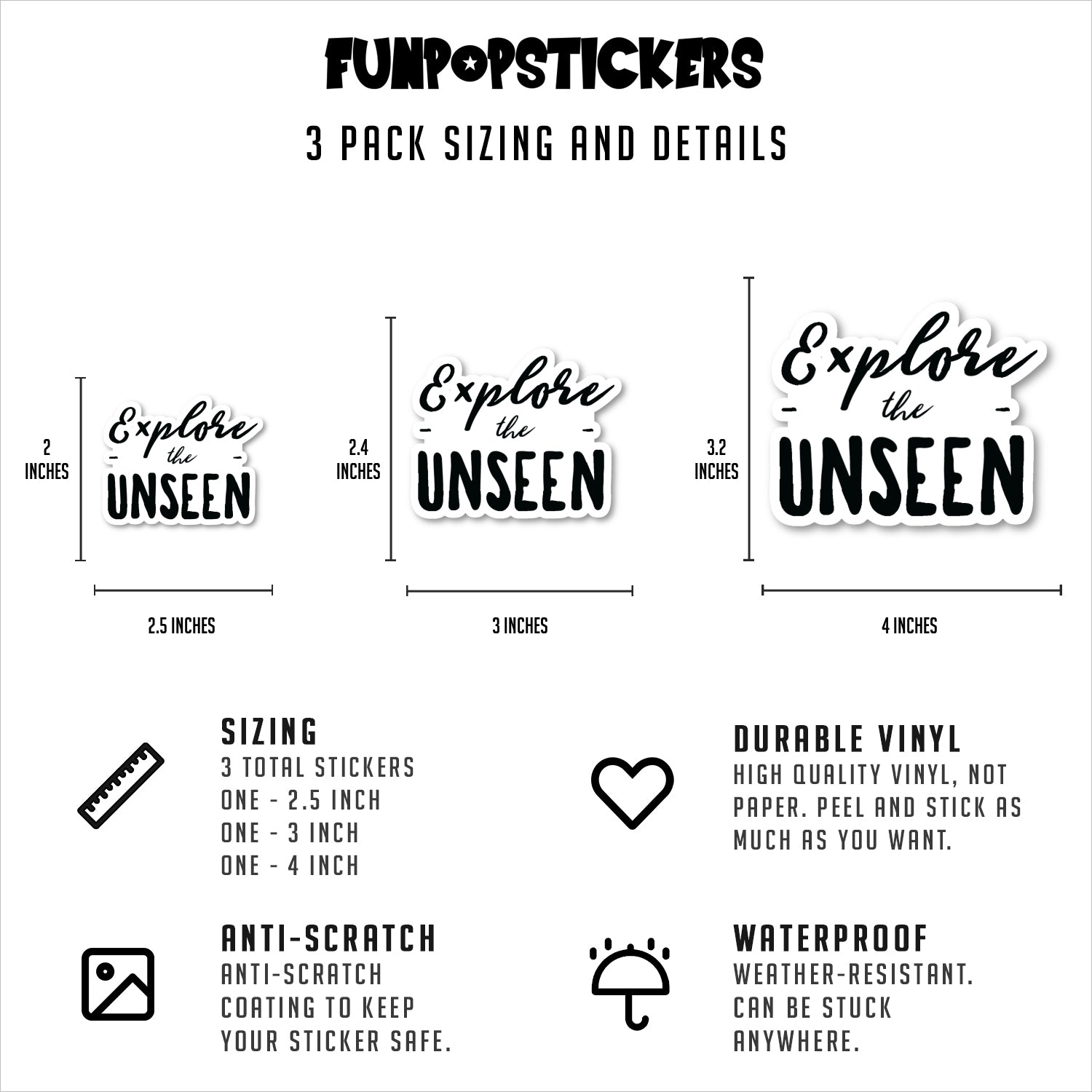 Explore The Unseen Vinyl Stickers