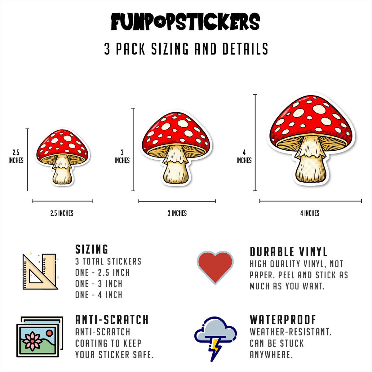 Mushroom Stickers Vinyl Stickers