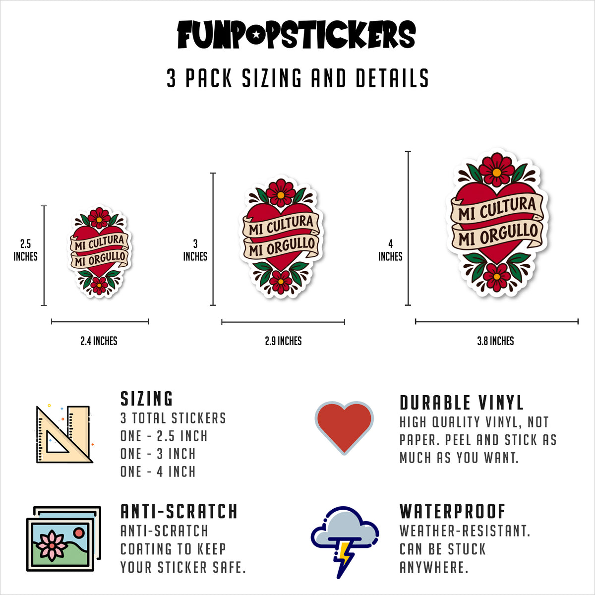 Mi Cultura Mi Orgullo Sticker Vinyl Stickers