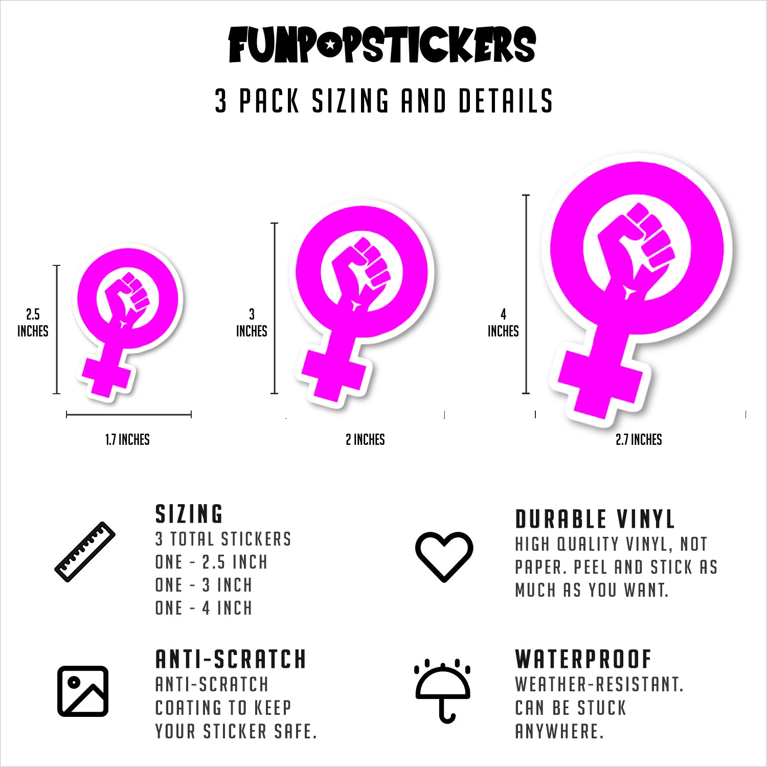 Feminism Feminists Womens Empowerment Vinyl Stickers