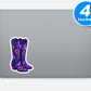 Floral Cowboy Boots Vinyl Stickers