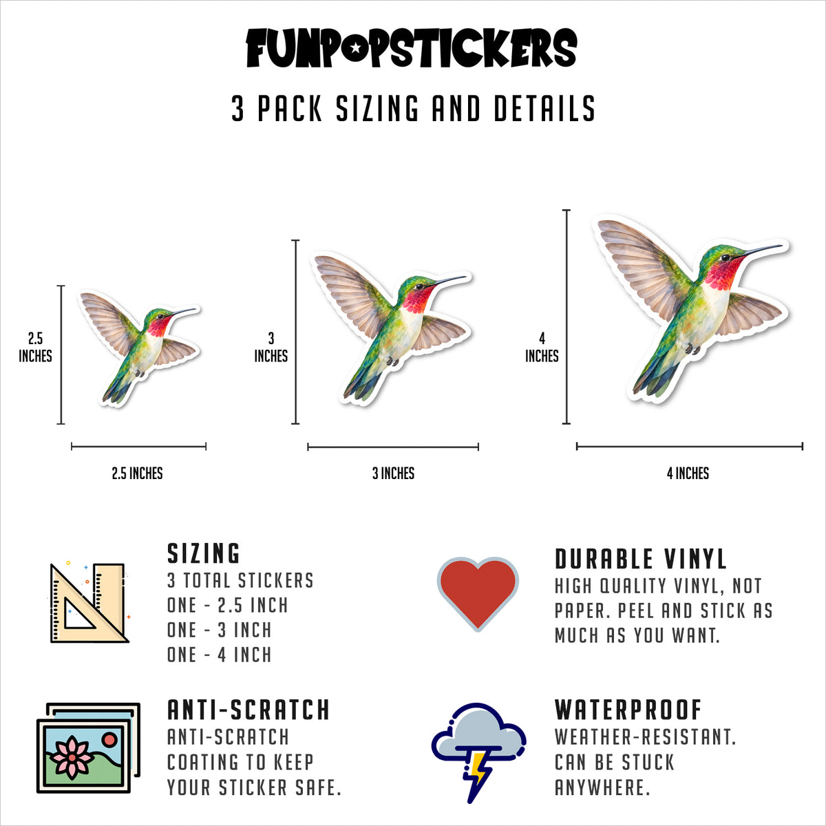 Hummingbird Stickers Vinyl Stickers