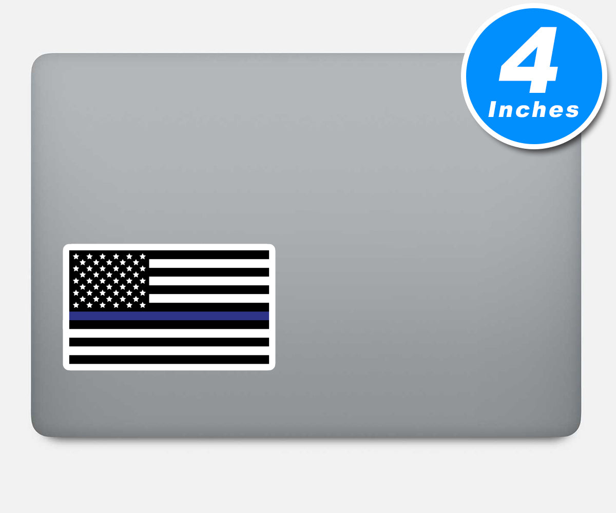 Police Flag Thin Blue Line Vinyl Stickers