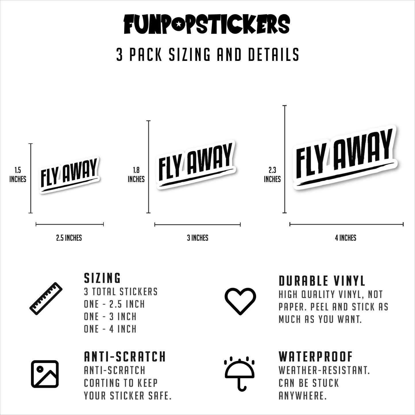 Fly Away Vinyl Stickers