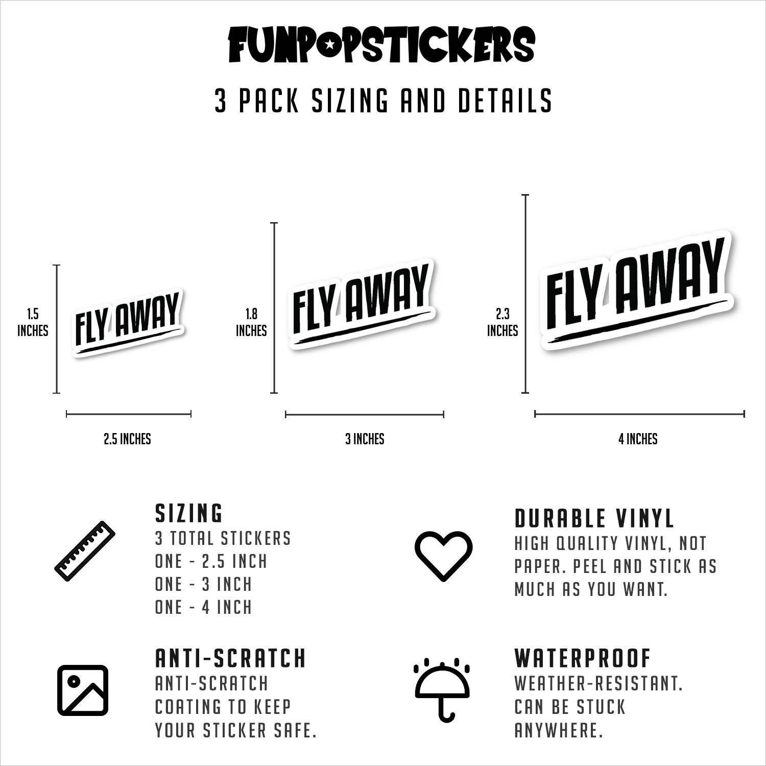 Fly Away Vinyl Stickers