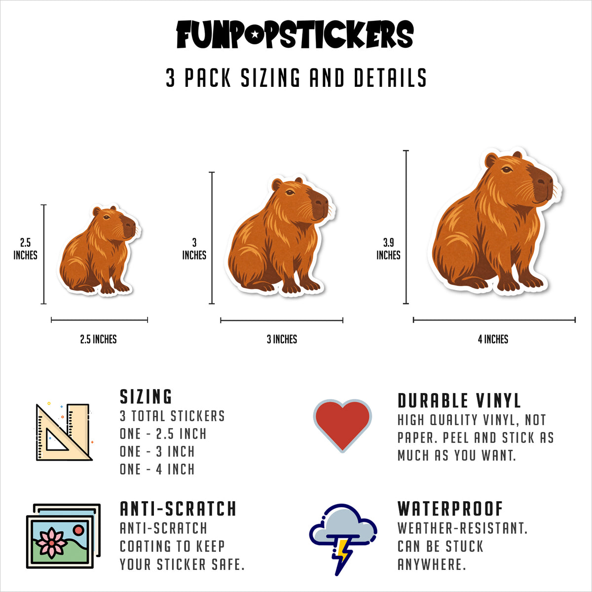Capybara Stickers Vinyl Stickers