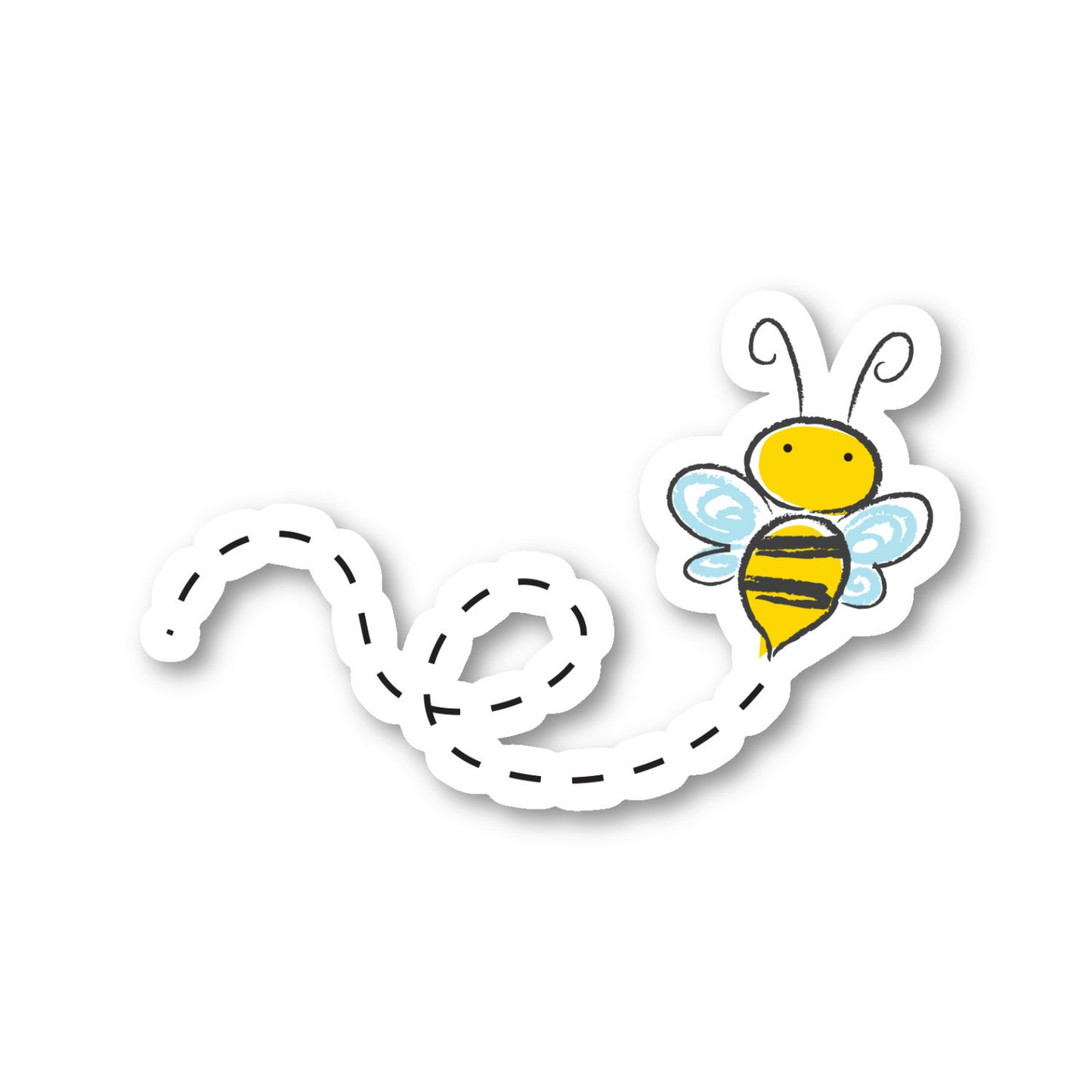 Bee Drawn In Chalk Vinyl Sticker
