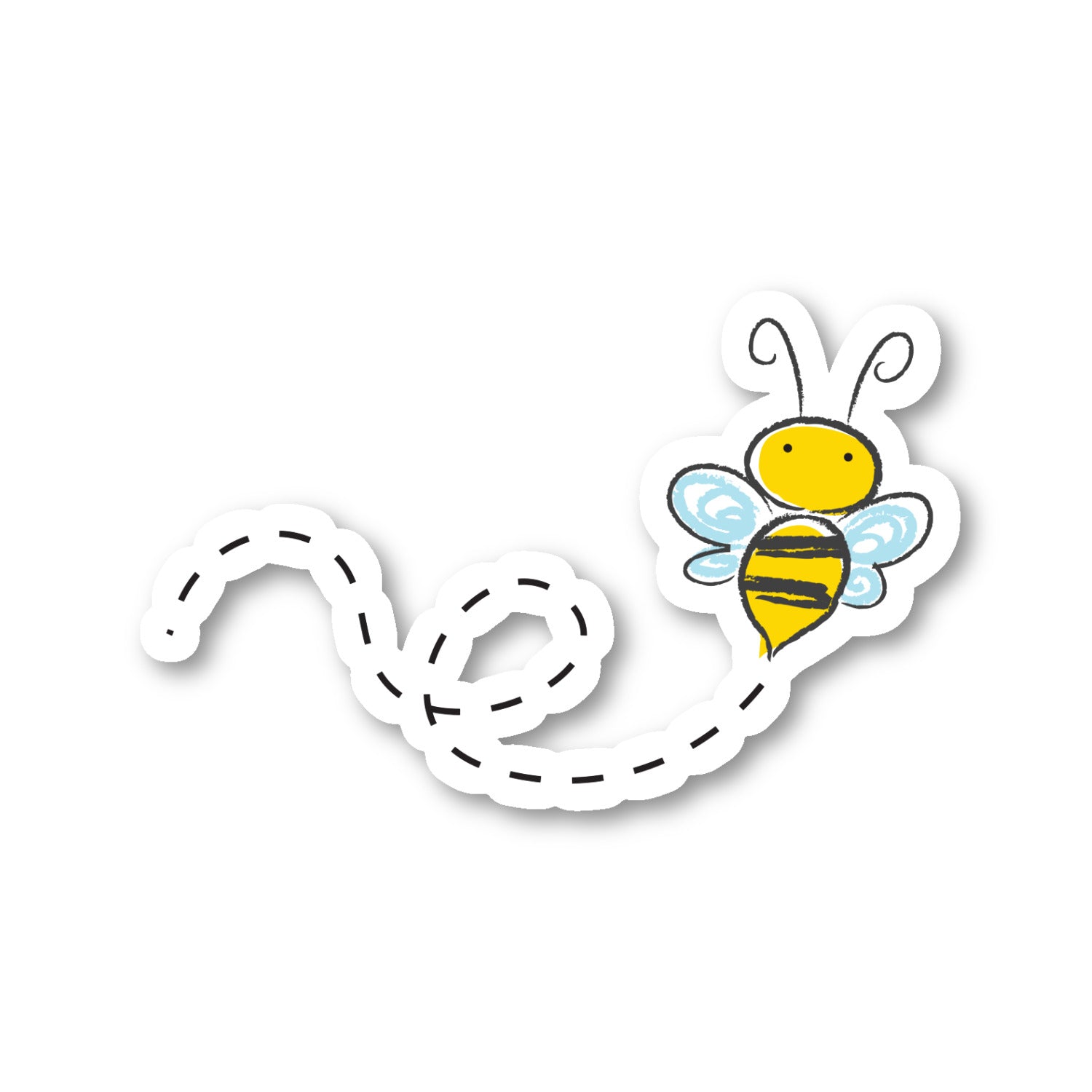 Bee Drawn In Chalk Vinyl Sticker