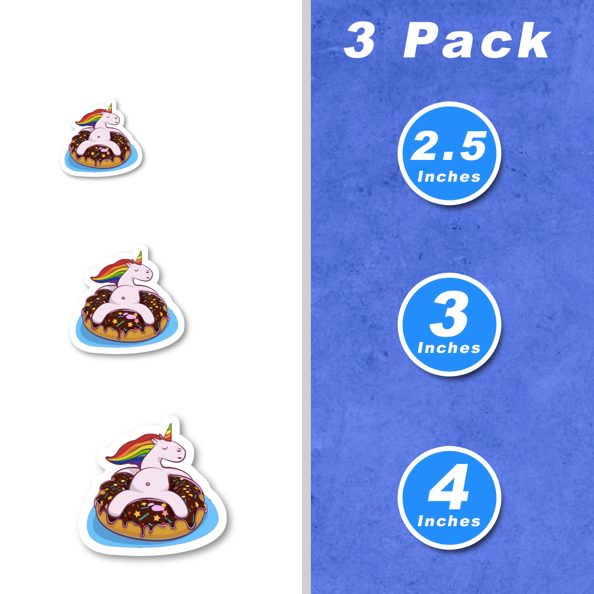 Unicorn On A Donut Floaty Vinyl Stickers
