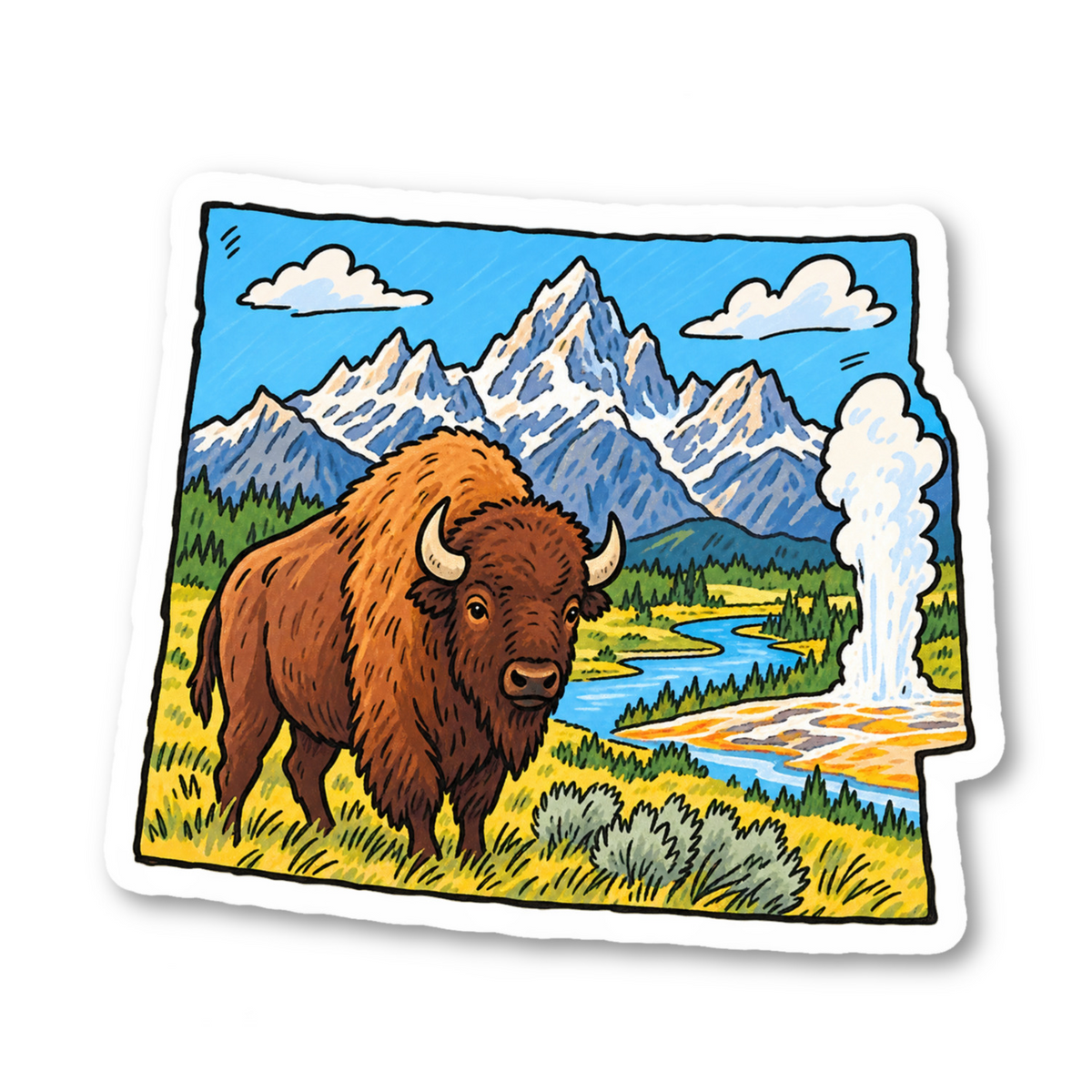 Wyoming Vinyl Sticker