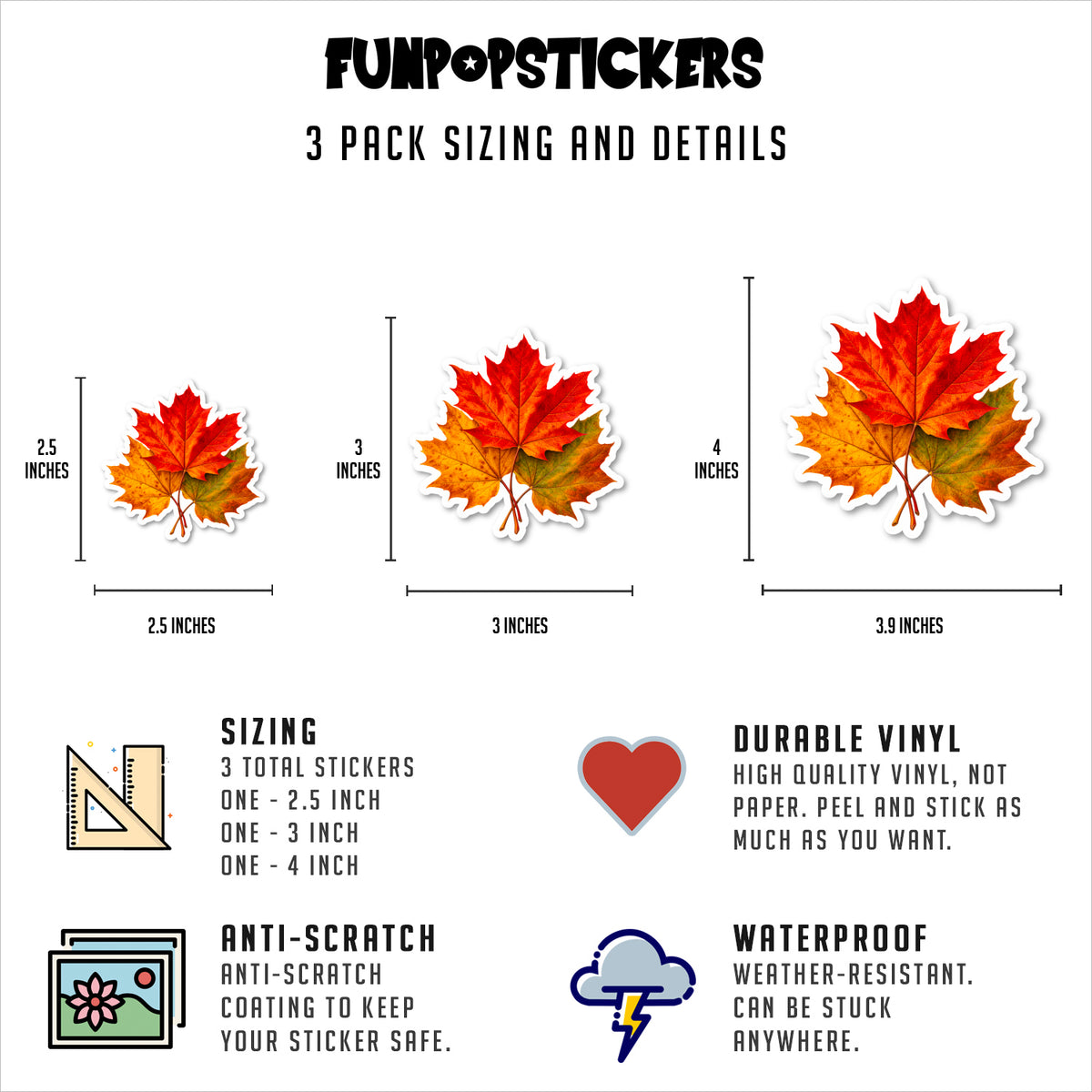 Fall Leaves Vinyl Stickers