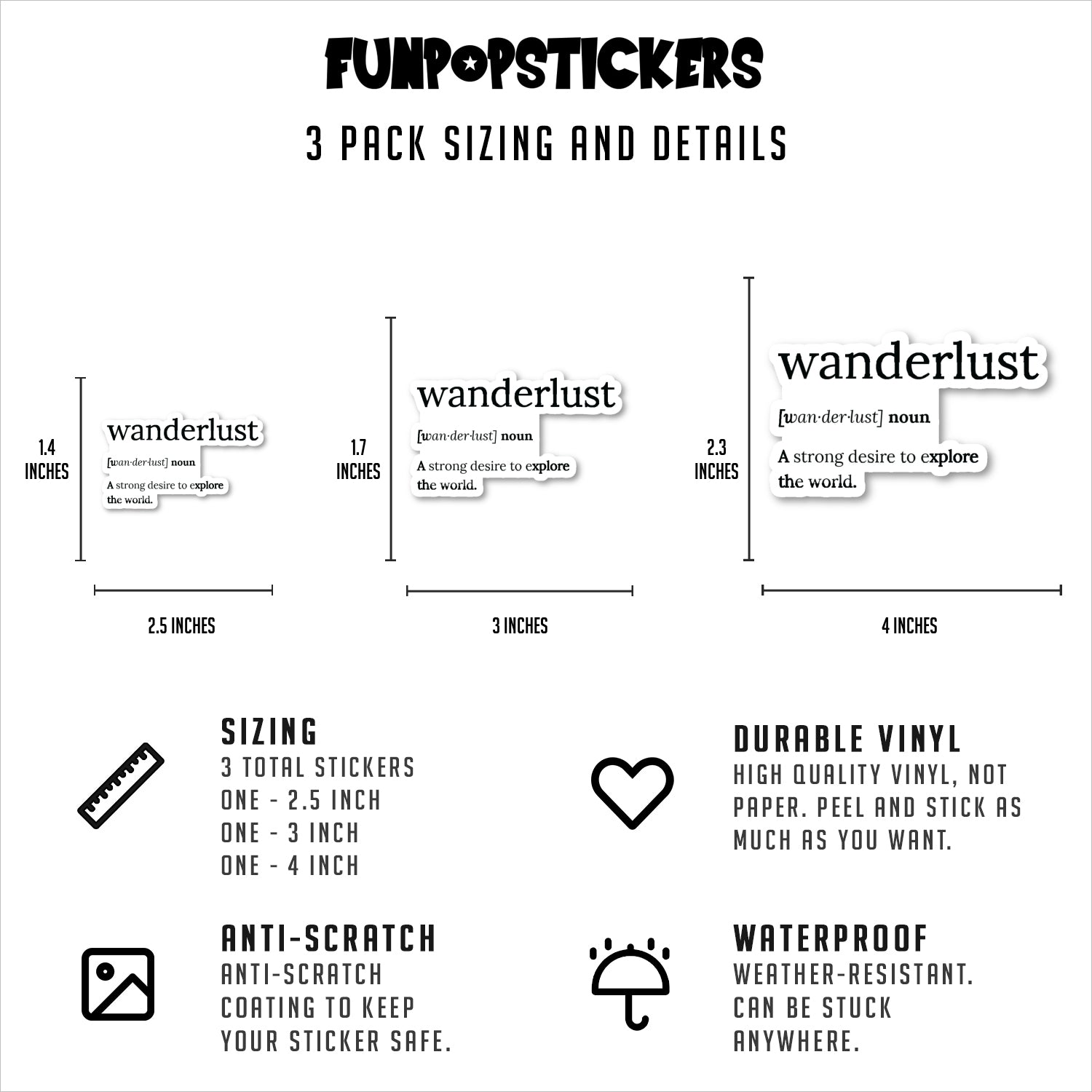 Wanderlust A Strong Desire To Explore Definition Vinyl Stickers