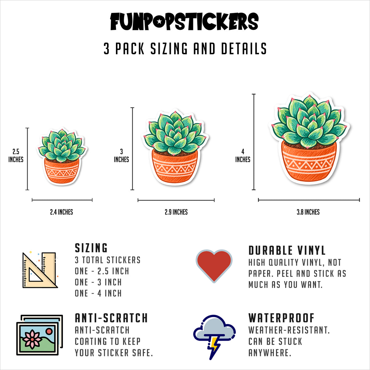 Succulent Stickers Vinyl Stickers