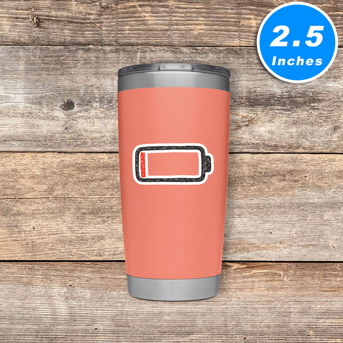1 Percent Battery Vinyl Stickers