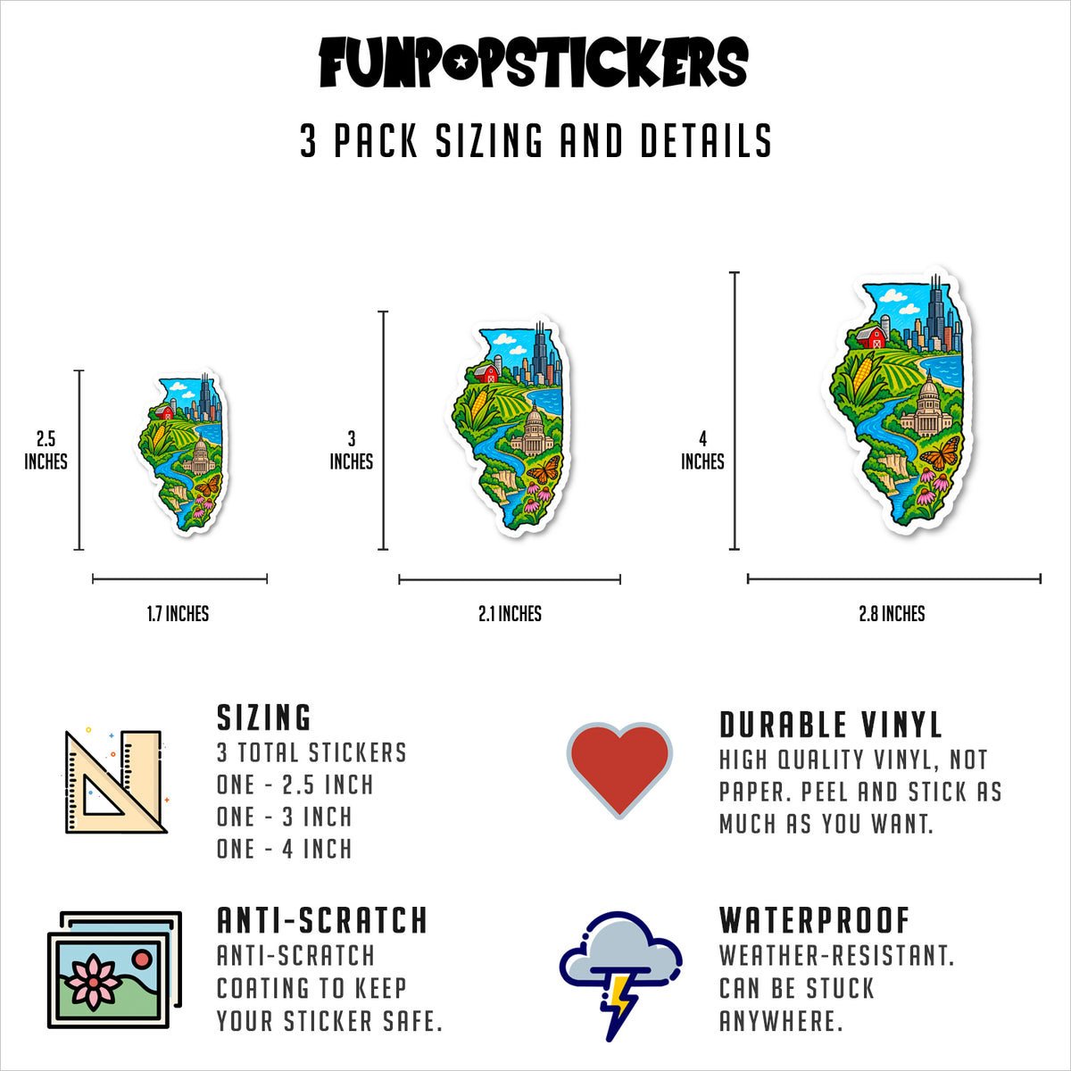 Illinois Vinyl Stickers